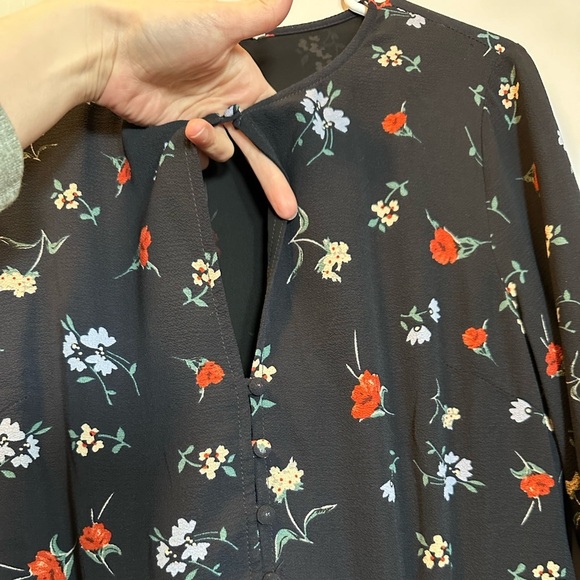 Promesa Floral Long Sleeve Dress medium zipper side - Picture 3 of 8